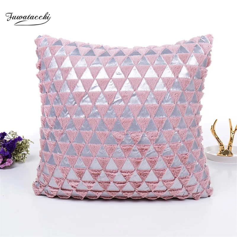 

Плюшевые наволочки Fuwatacchi с кристаллами для домашнего кресла, дивана, декоративные красные, Черные Квадратные наволочки