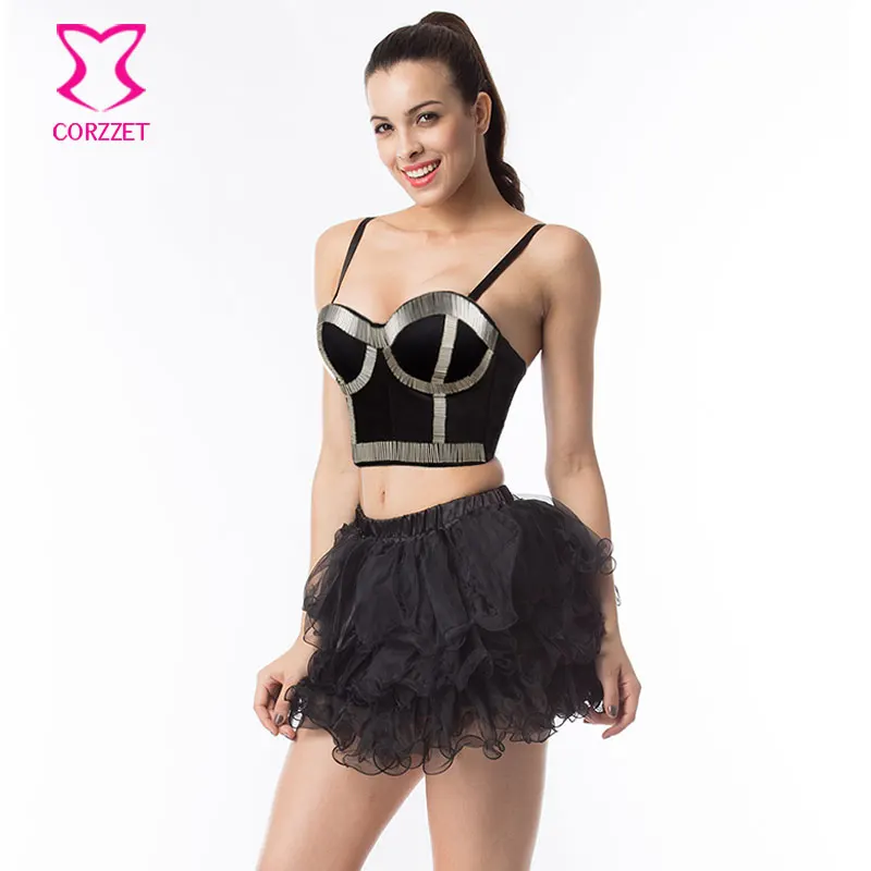 Бюстгальтер с серебристыми бусинами-гвоздиками пуш-ап сексуальный Бюстье