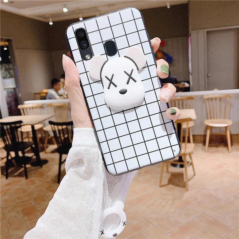 3D классический плед в полоску квадратный жестокий медведь чехол для samsung Galaxy A70 A80