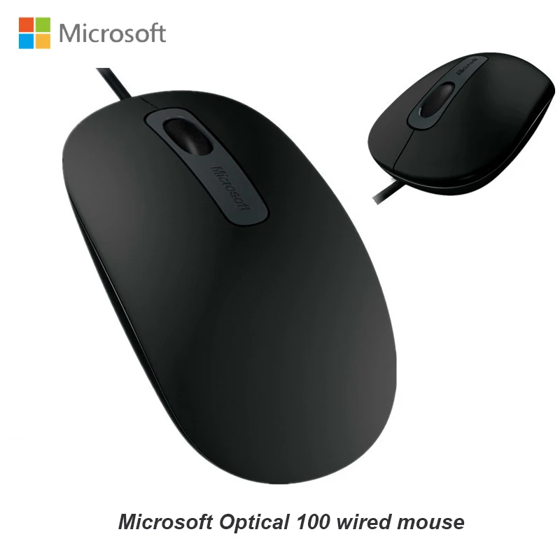 Оригинальная оптическая мышь Microsoft 100 проводная USB 2,0 модная офисная умная 1000 точек/дюйм для ноутбука Bluetrack Technology Silent Mouse