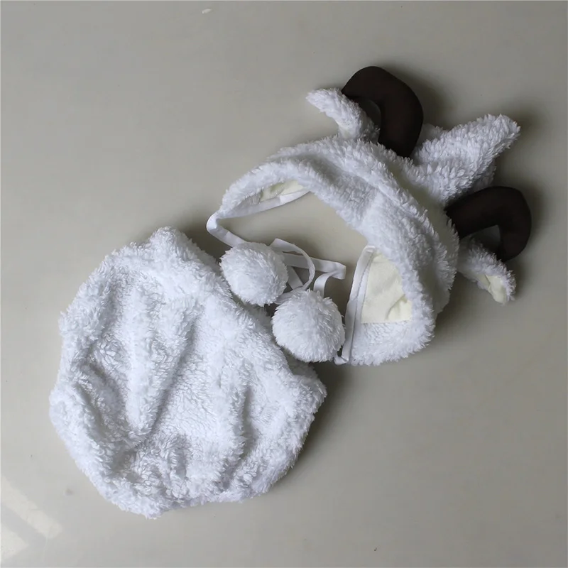 Newborn photo props new born sheep outfit baby photography prop pom hat toddler picture studio shoot fotografia accessories | Детская