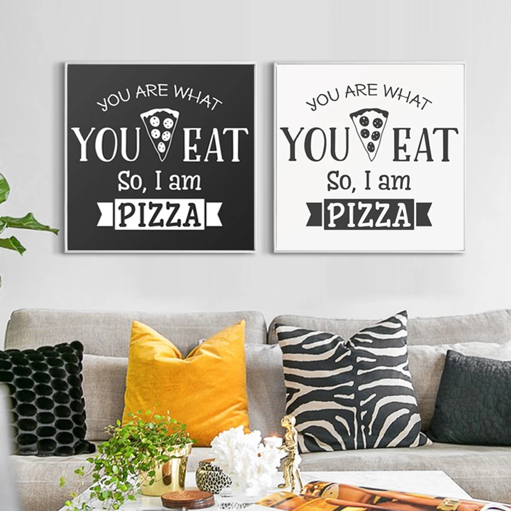 FGHGF современный простой английский фраза еда Пицца шаблон абстрактная картина