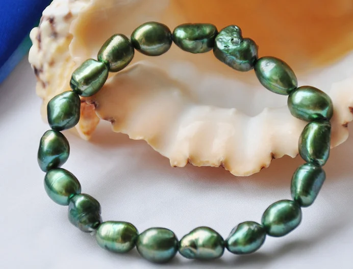 Браслет с жемчугом Женский эластичная нить насыщенный жемчуг 9 мм в стиле барокко