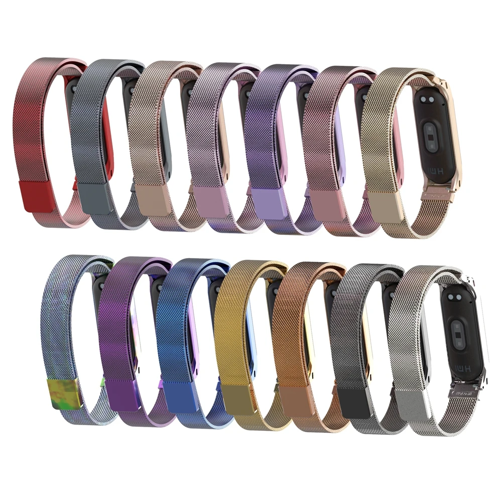 Умный браслет на запястье, ремешок для Xiaomi mi Band 3, 4, mi Band 4, 3, металлический браслет из нержавеющей стали, ремешок на запястье mi 4, Band 4, Pulseiras