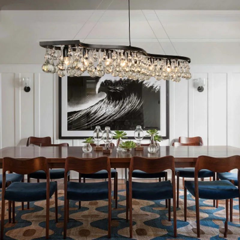 Американская Ретро Хрустальная Подвесная лампа светодиодный угольная