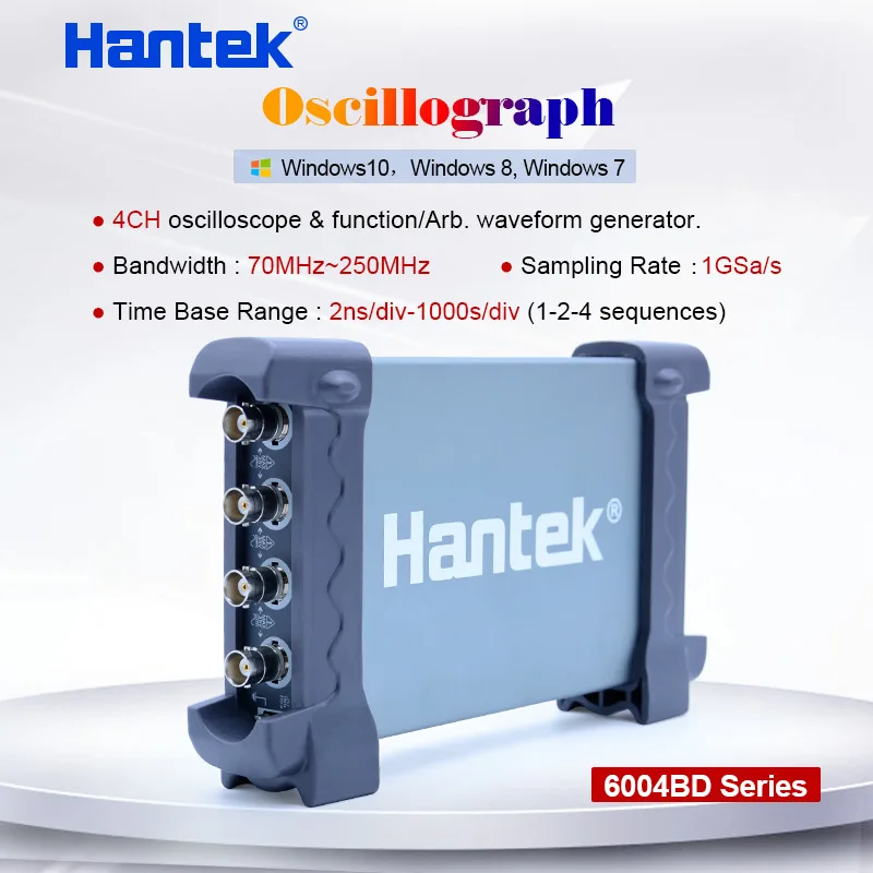 Hantek 4CH осциллографы 70 МГц ~ 250 USB 2 0 Ручной осциллограф для ПК DDS/Arb генератор
