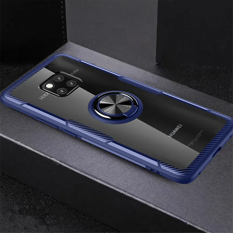 Для huawei P20 P30 Pro mate 20 Lite Honor 7X 8X V20 Play Nova 4 магнитный автомобильный кольцевой противоударный прозрачный чехол