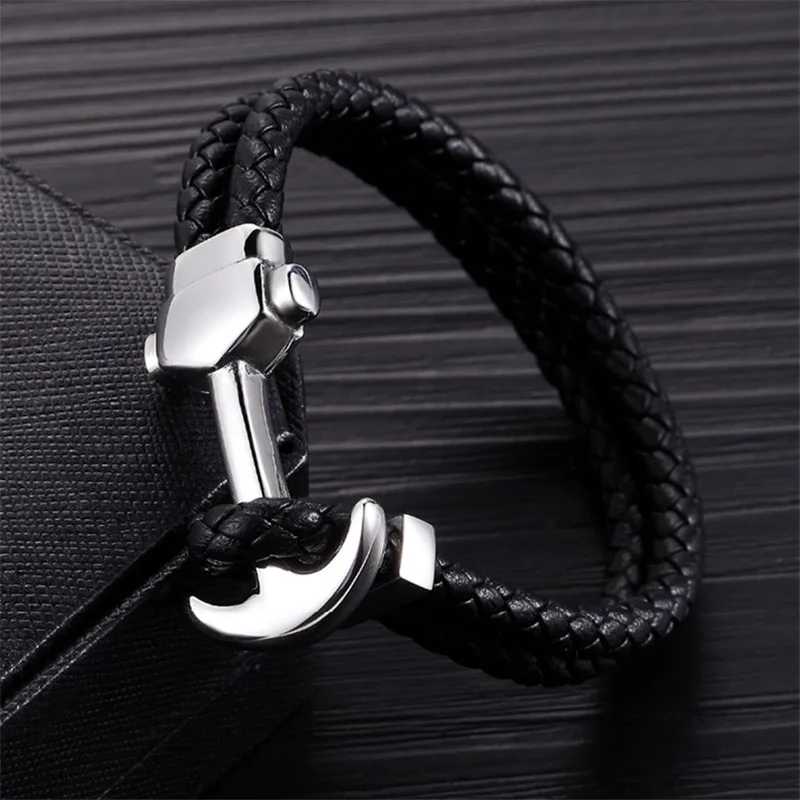 2018 мужские ювелирные изделия новый модный анкерный браслет из натуральной кожи