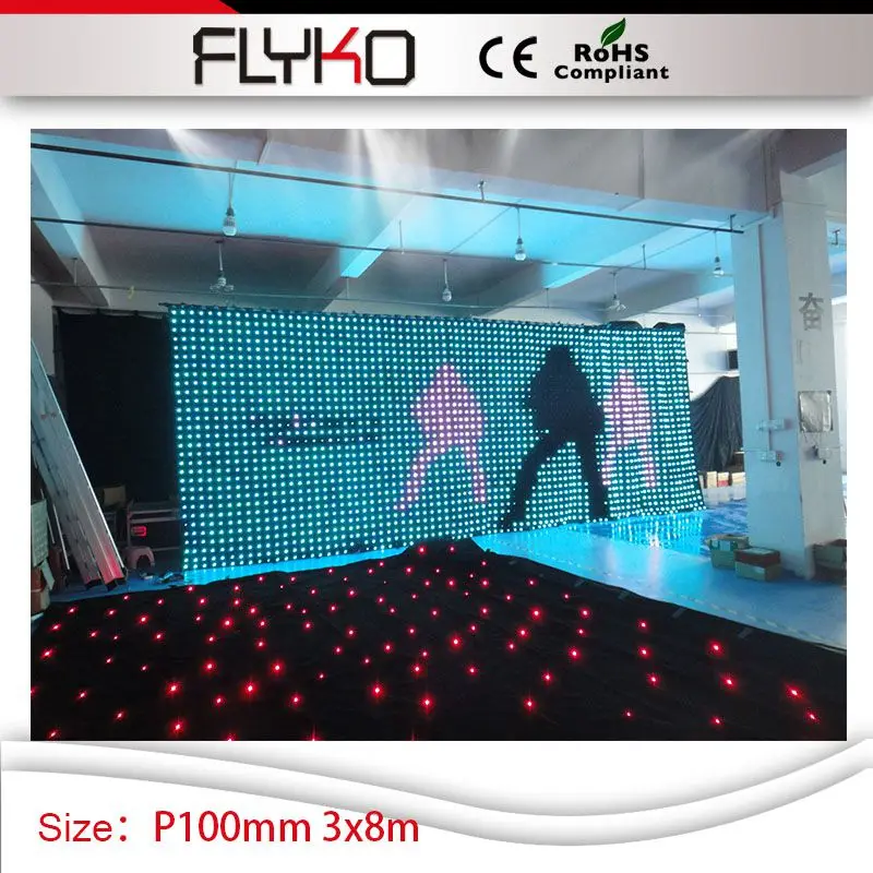 Светодиодная занавеска для видеосъемки FLYKO P10 светодиодная RGB 3 м x 8 украшение