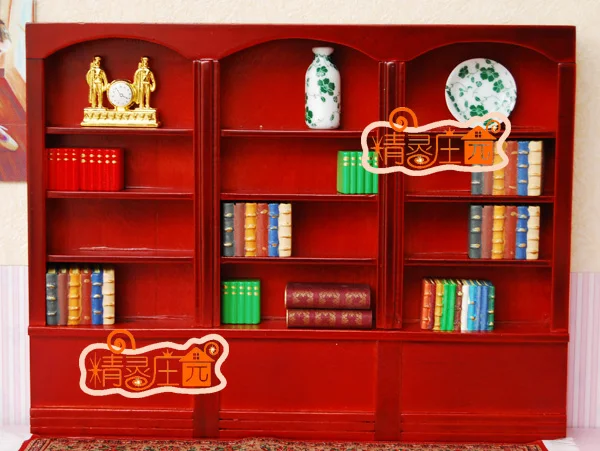 

A01-X114 children baby gift Toy 1:12 Dollhouse mini Furniture Miniature rement wooden BIG BOOK case 1pcs