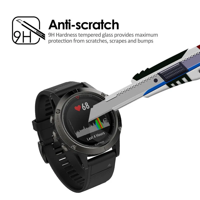 Закаленное ультратонкое стекло Qosea (2 упаковки) для Garmin Fenix 5 9H прозрачная