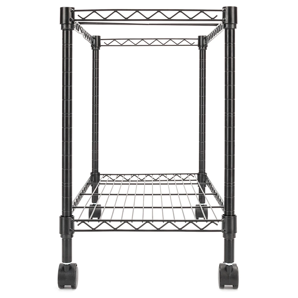 Single Tier Metal Rolling Mobile File Cart 23.6 x 12.6 x 18 Black