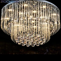 bochsbc k9 crystal chandeliers lights fixture led round led suspension luminaire modern pendant ceiling lustre plafondlamp light