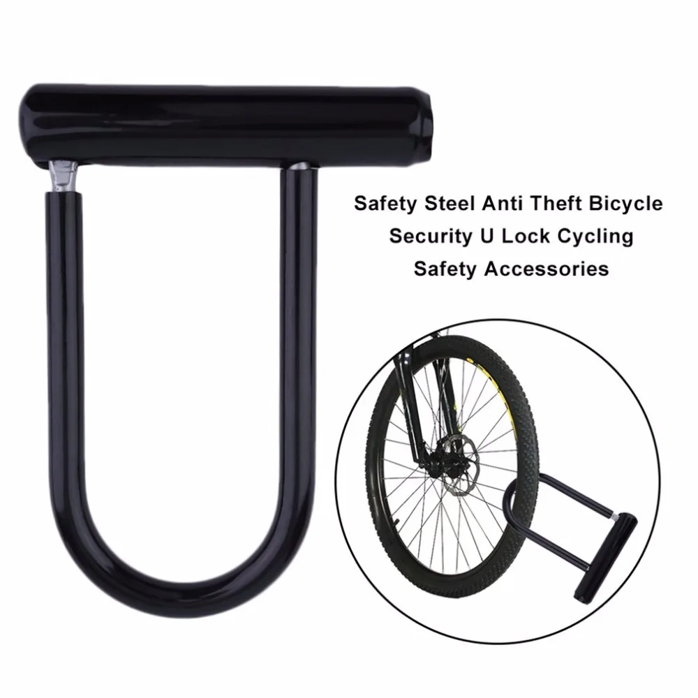Universal Bike Bicycle Cycling Steel Anti Theft Bicycle Perfect Security U Lock Cycling Safety Accessory+ Mounting Bracket Key