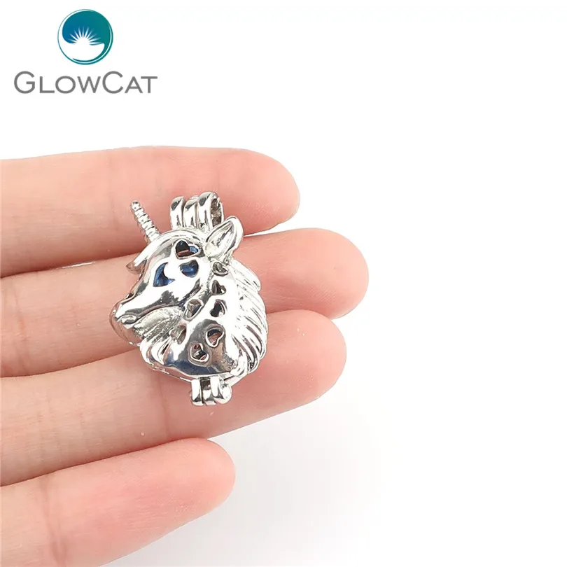 Серебряные бусины в виде единорога K1178 5 шт./лот каменная клетка подвеска медальон