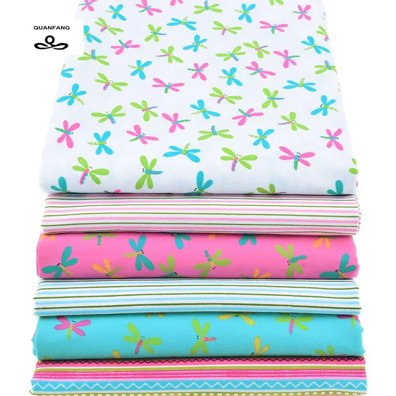 Саржевая хлопковая ткань с принтом для шитья кукол детское постельное белье