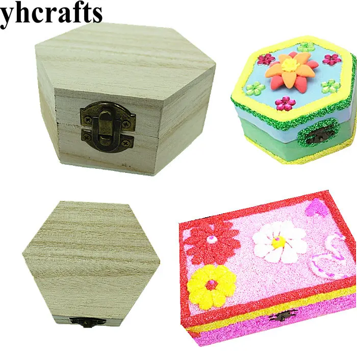 4 шт./лот. Краска НЕОБРАБОТАННАЯ деревянная коробка драгоценный камень случае