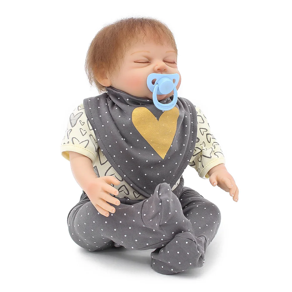 Импортная мягкая силиконовая кукла-младенец из мохера 49 см игрушки сделай сам