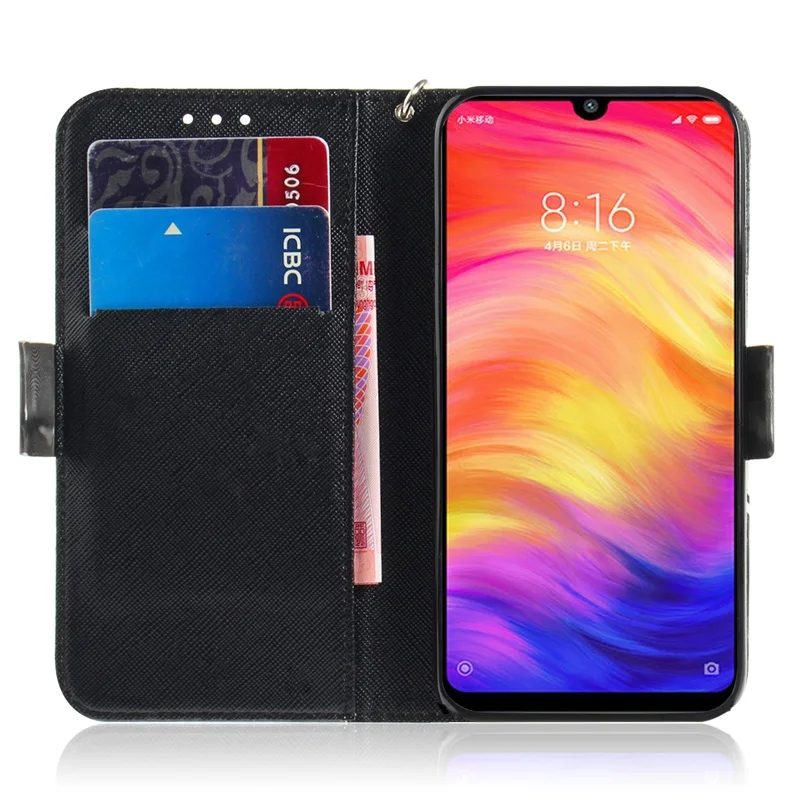 2019 горячий мягкий ТПУ + PU кожаный чехол для Xiaomi Redmi 7 Чехол 3D рельеф Флип Мобильный