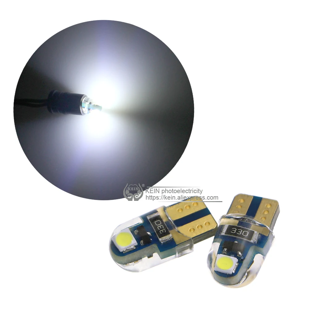KEIN 10 шт. 3030 силиконовые зеркала для туалетного столика светодиодный LED W5W