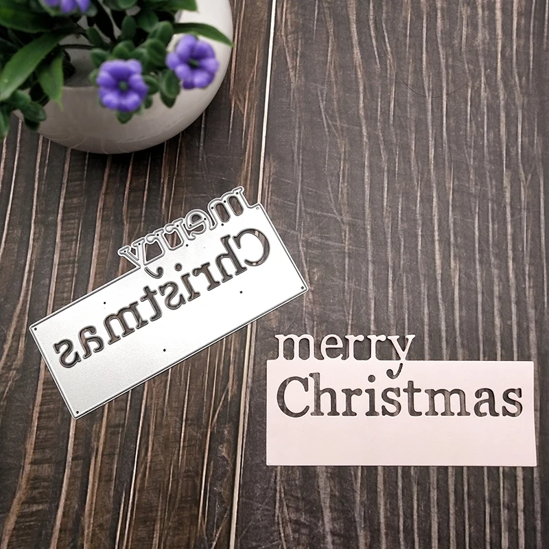 Merry Christmas английский настрой слово вырубной штамп для Рождественский альбом