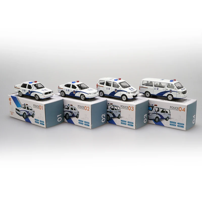 Моделирование 1: 64 Jetta Elan Wuling Hongguang Gold Cup, городское управление, Полицейская машина 01-24 модель автомобиля из сплава