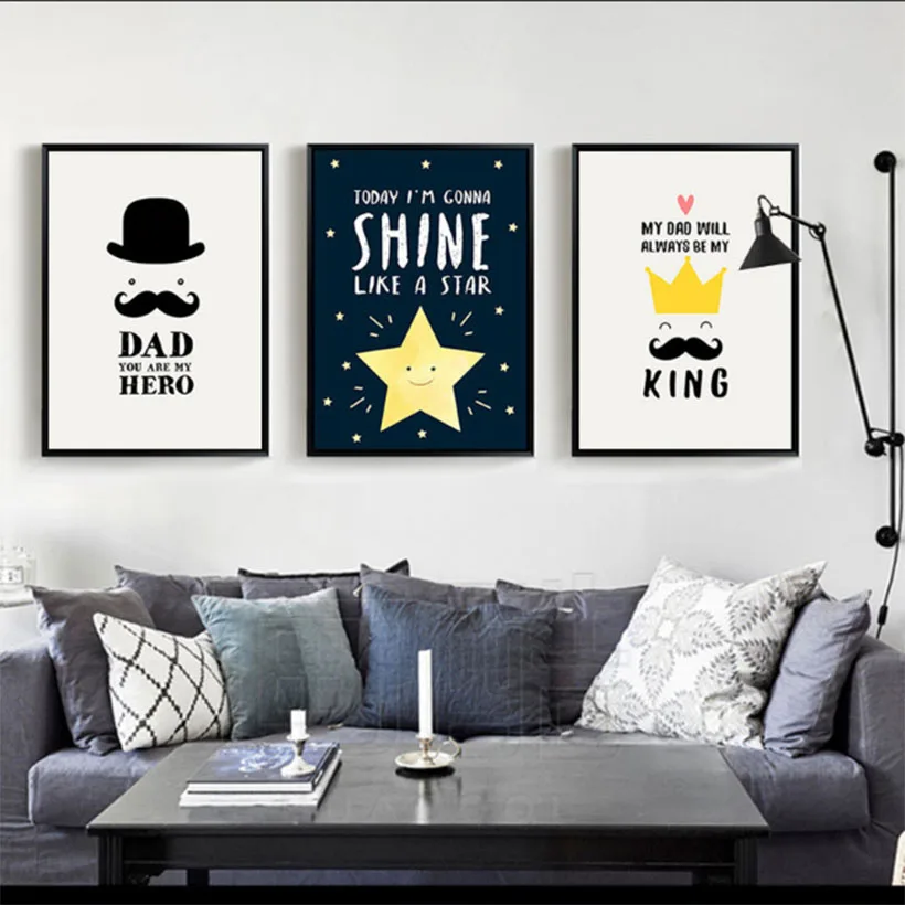 Мультяшные звезды принты и плакаты для маленьких мальчиков картины в спальню