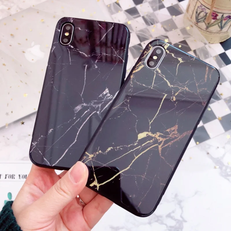 STROLLIFE Роскошный Жесткий чехол glassssy стекло задняя крышка мраморный для iPhone X 8 Plus 7 6