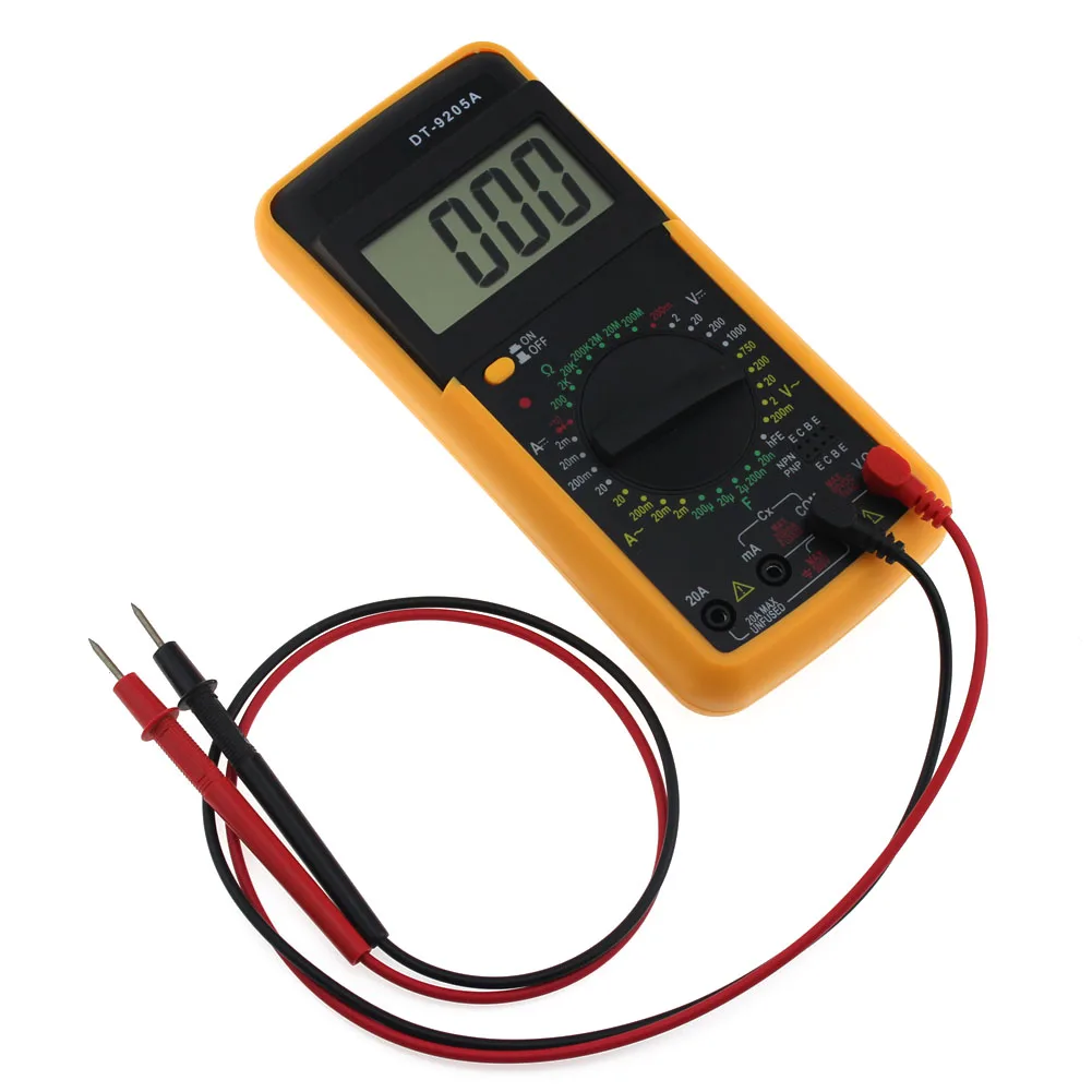 DT 9205A Цифровой мультиметр ЖК дисплей AC/DC Вольт Ампер сопротивление измеритель