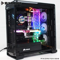 barrow acrylic board water channel solution kit use for corsair 570x 500d case for cpu and gpu block instead reservoir