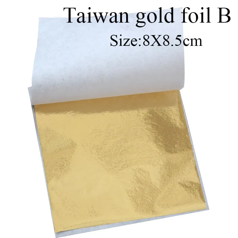 100 шт Тайвань блестящий имитация золотого листа позолота цвет как 24k золото