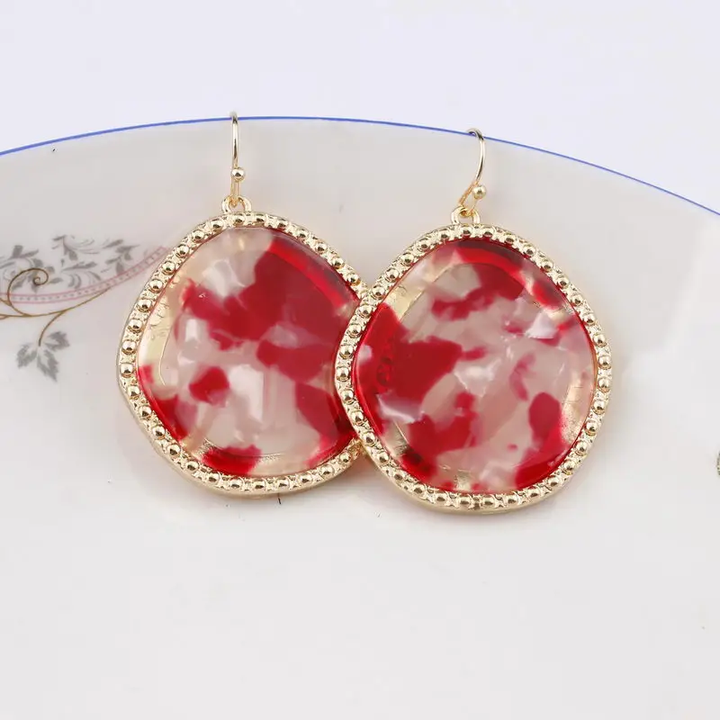 

Geomatric Circle Acetate Acrylic Leopard Oval Earrings for Women New Statement Earrings Jewelry Wholesale