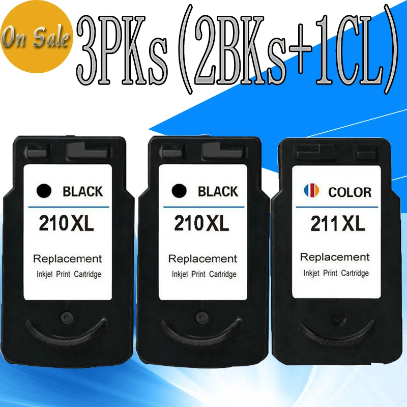Hisaint 2BK + 1C PG210 CL211 чернильный картридж для принтера Canon 210XL 211XL PIXMA iP2702 MP240 MP250 MP270 MP280