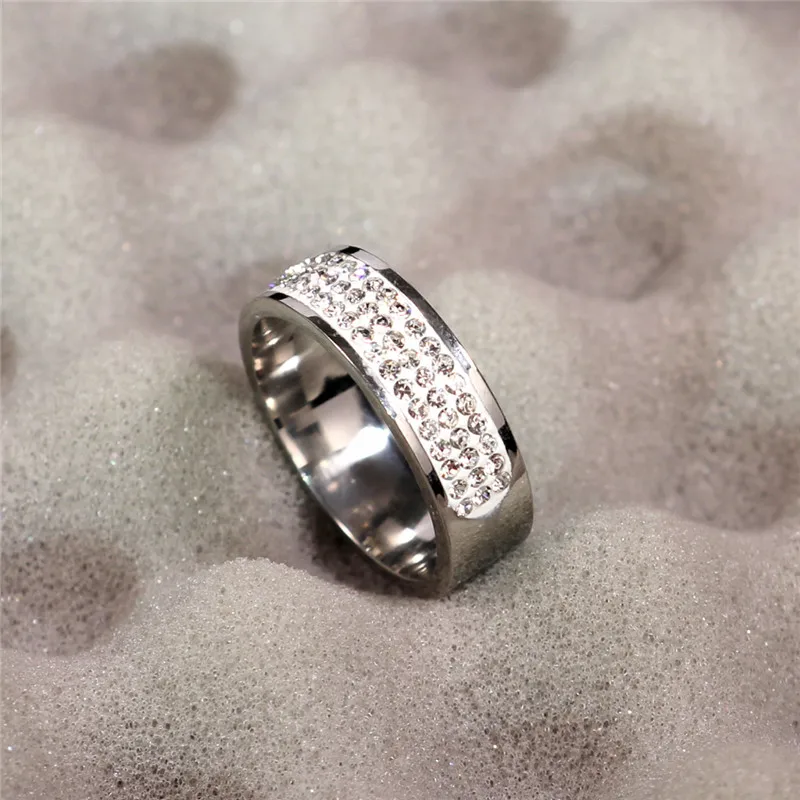 Высокое качество известный бренд новый 8 мм полукруг три ряда Кристалл 316L