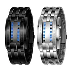 Мужские наручные светодиодные цифровые спортивные часы матрица водонепроницаемый бинарный Многофункциональный модный подарок LXH