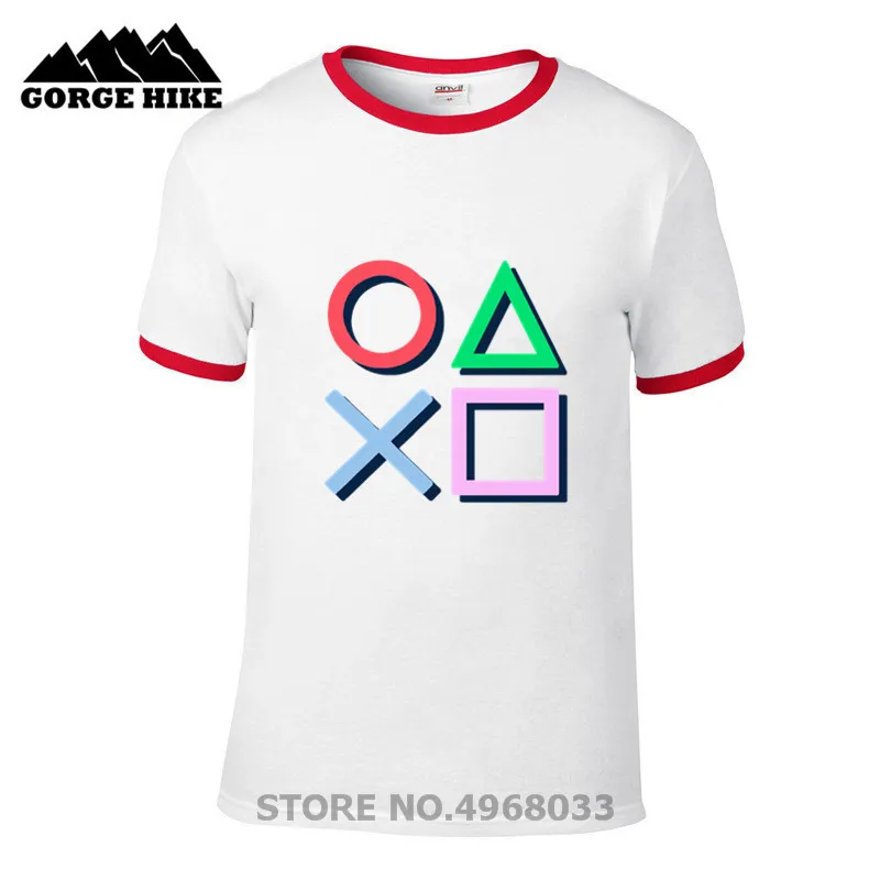 Tops Discounts Cheap T-Shirts Men classic Casual 100% Cotton Apparel homme T Shirts Video Game Playstation Tshirt Dropshipping | Мужская