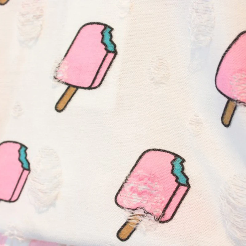 Лидер продаж комплект летней одежды для девочек футболка с принтом в виде