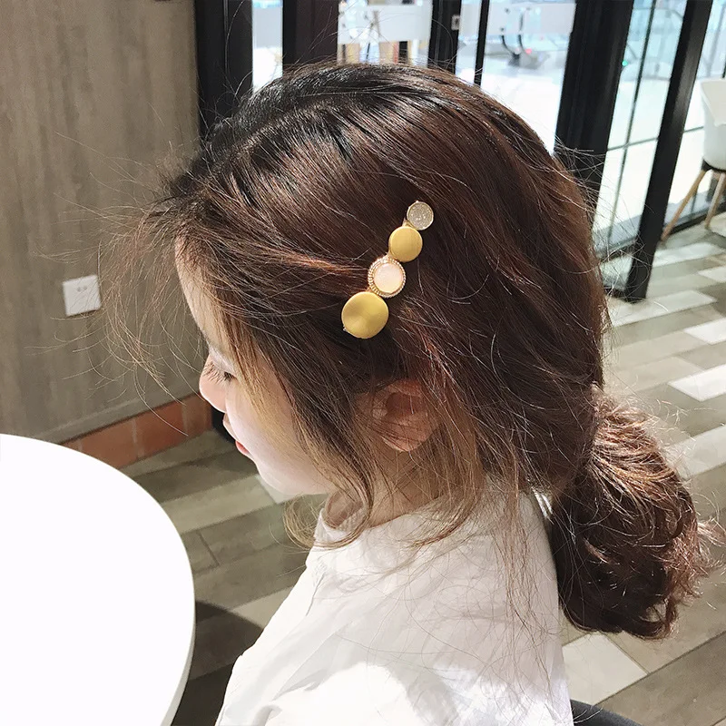 Fancygirl Круглый корейский Кристалл Сплав заколки для волос Макарон цвет заколки BB шпильки заколки для волос для женщин девочек аксессуары для волос