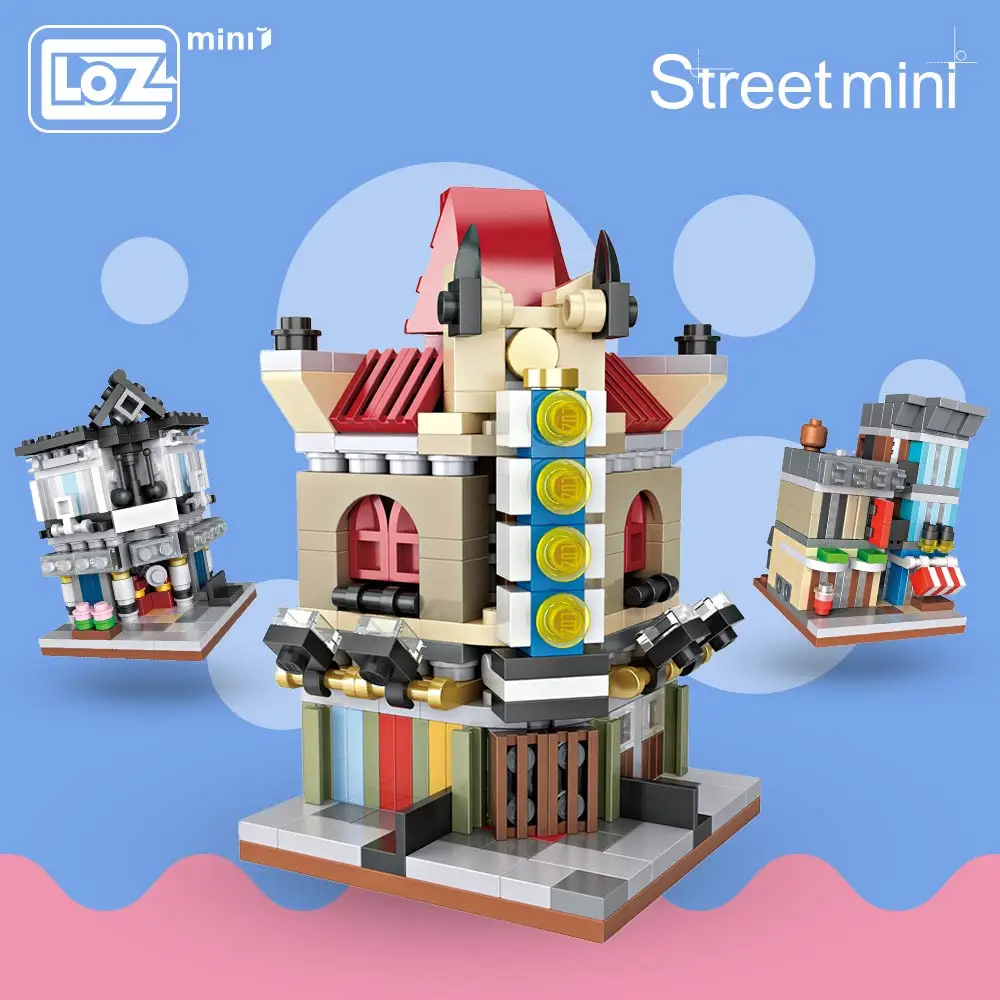 LOZ Blocks House Mini Street View Building Block Set Plastic Brick Toy Store Creator City Assembly Square Designer Kid DIY | Игрушки и