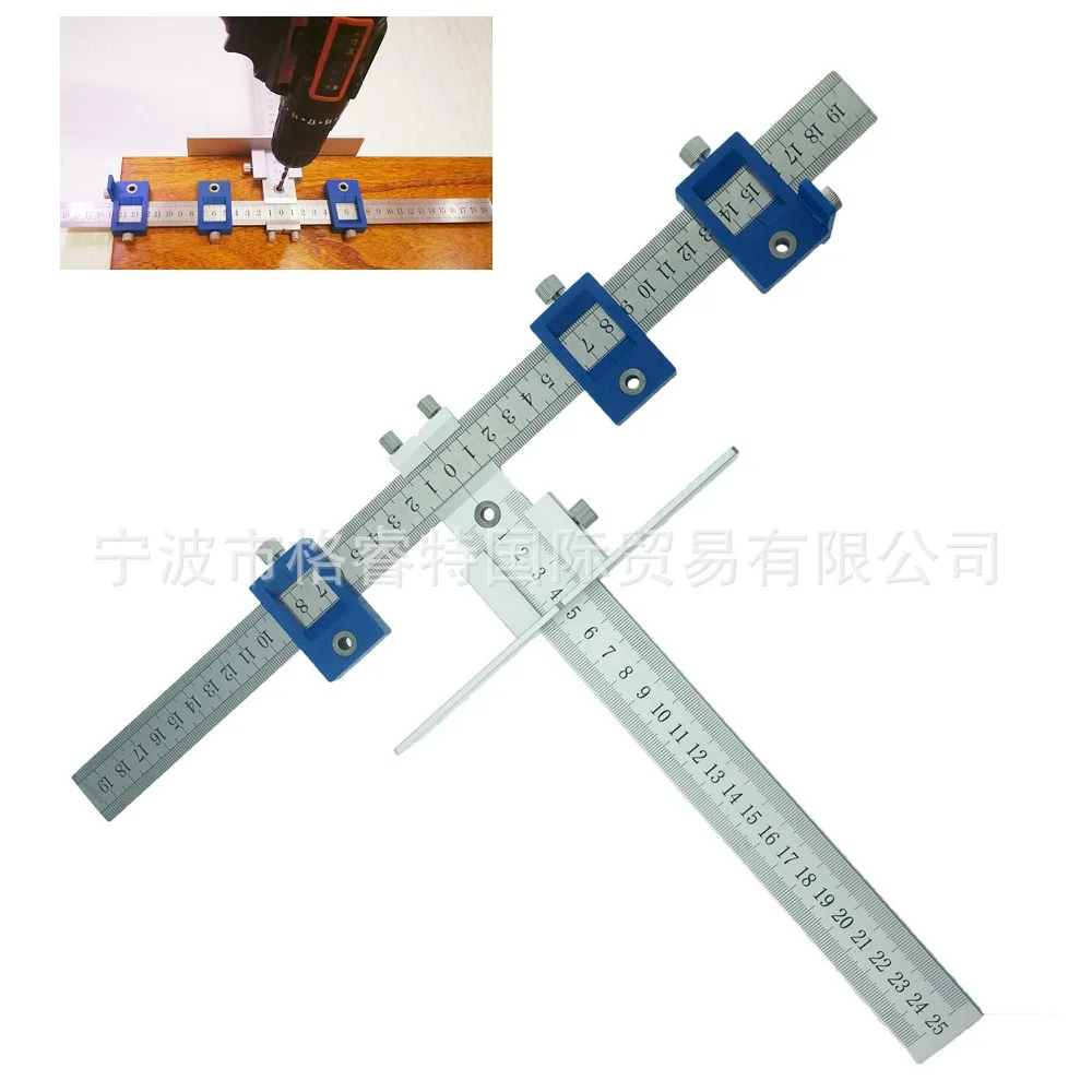 

Free Shipping Aluminum furniture woodworking drilling locator Woodworking auxiliary installation tool Multi-functional drilling