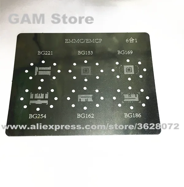 Трафарет BGA153/221/169/254/162/186 BGA eMMC EMCP реболлинговые ИС штыри Оловянная сетка для