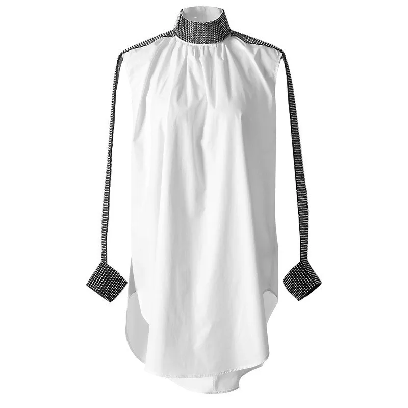 Женское лоскутное платье CHICEVER повседневное однотонное мини с воротником стойкой