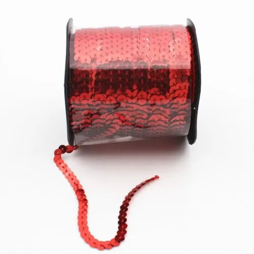 Red 10yards 10 Ярд/лот 6 мм MulitColor на серебряной основе ПВХ свободные блестки цепи пришить на планки линия блестка для сумки ткань ремесла DIY аксессуары - Цвет: Red 10yards