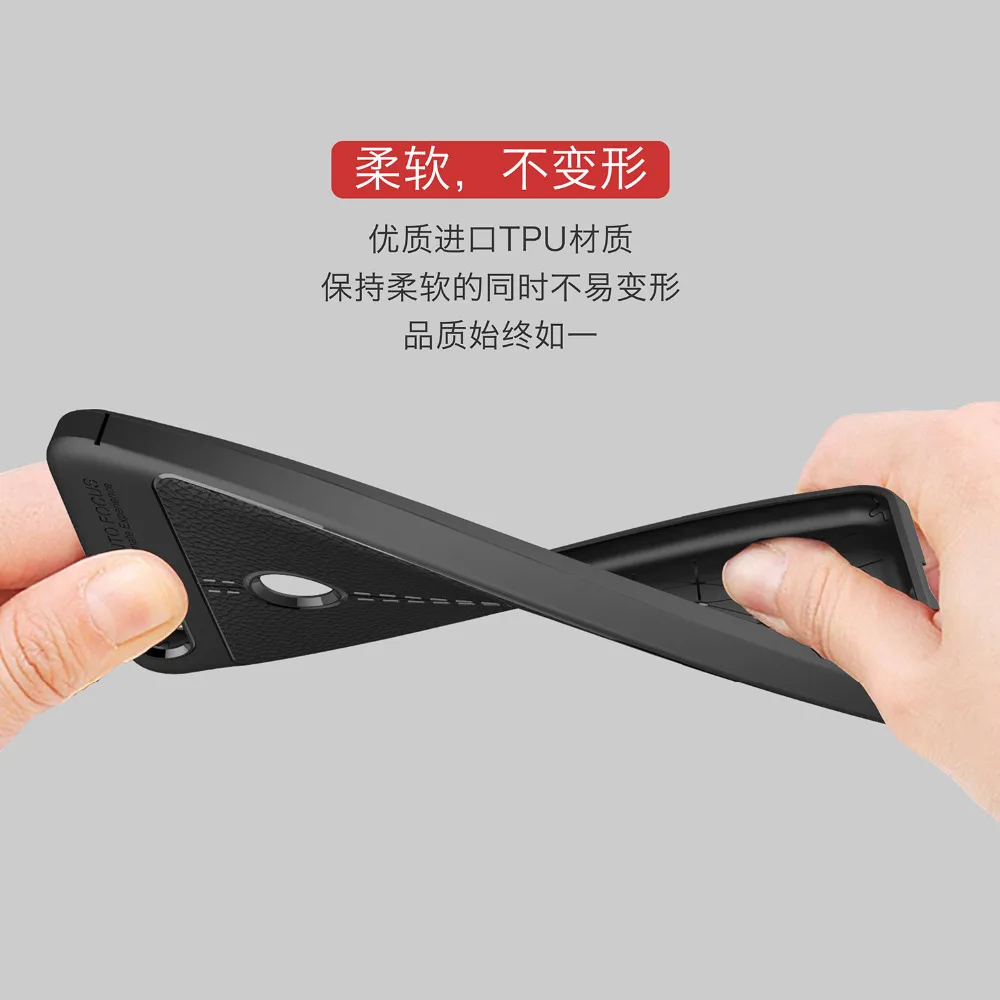 Anti-Knock Soft Silica Gel TPU Leather Carbon Fiber Cover Case For Huawei Honor 8 Shockproof Lychee Skin Pattern Slim |