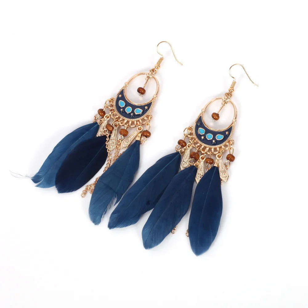 Maxfresh длинной кисточкой модные перо Стиль Этническая Boho Большой болтаться