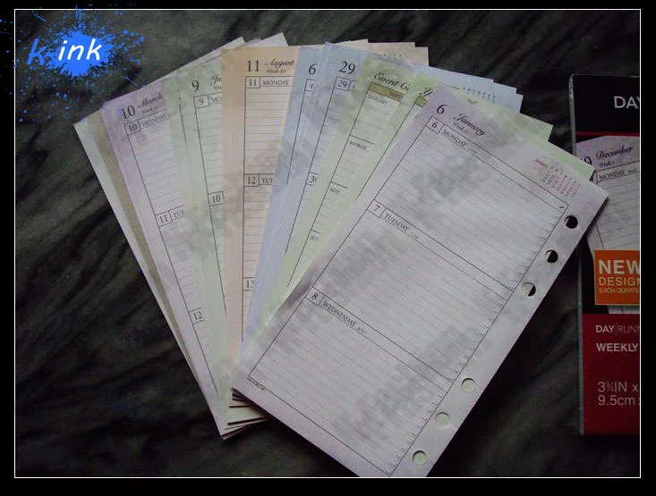 

The appointment book internal core paper, six hole binder , office dairy notebook with 2014 whole year schedule