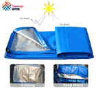 Тент Tewango, синий + серебристый, для двойного использования, для тяжелых условий эксплуатации, 200 гм2, Водонепроницаемый брезент из полиэтиленовой ткани, уличный тент для грузовиков и автомобилей