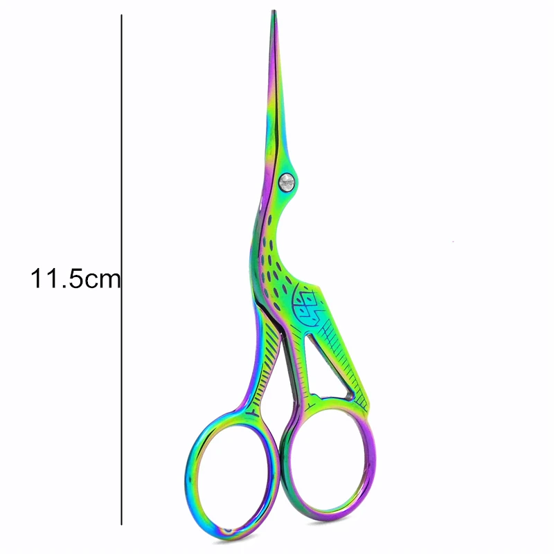 Crane shear 1Pc Color Titanium Stainless Steel Vintage Scissors Antique Floral Sewing Scissor for Needlework Tailor Shears Fabric DIY Tool,Q - Цвет: Crane shear