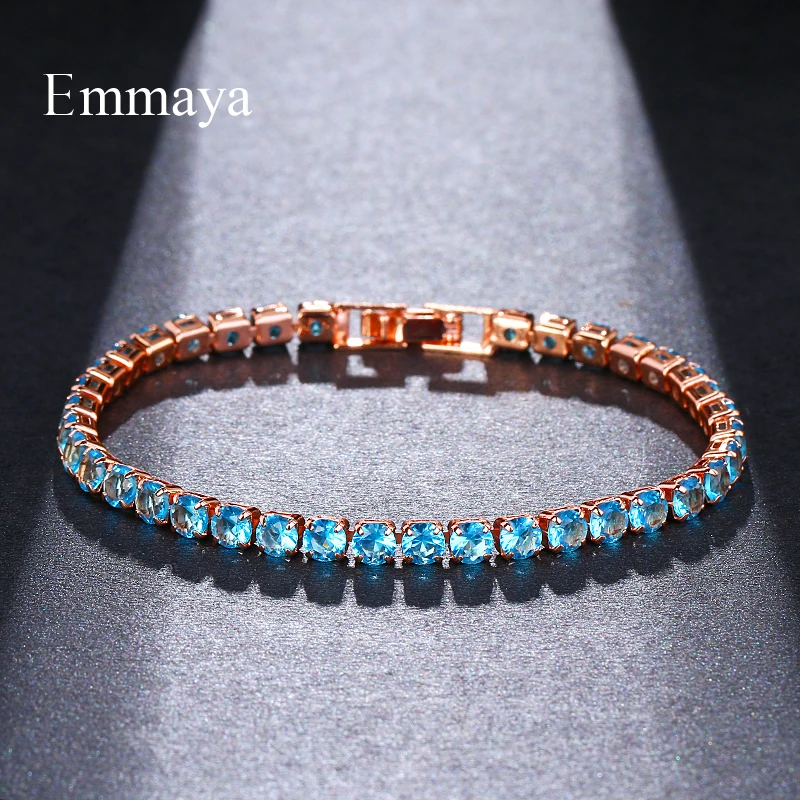 Бренд Emmaya, 7 цветов, модный роскошный хрустальный Теннисный браслет, циркониевые бусины, браслет, браслеты, цепочки, браслеты для женщин