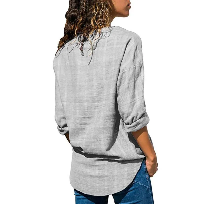 Новая мода с рисунком Звезды v образным вырезом блузка рубашка длинным рукавом